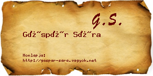 Gáspár Sára névjegykártya