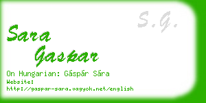 sara gaspar business card